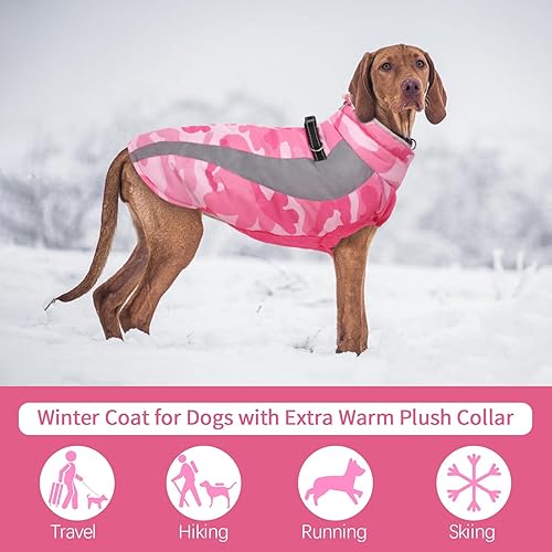 Miniatura 10 de FUAMEY Abrigo para perro, chaqueta para perro con arnés para clima frío, chaleco cálido para mascotas, ropa de invierno para perro, impermeable,