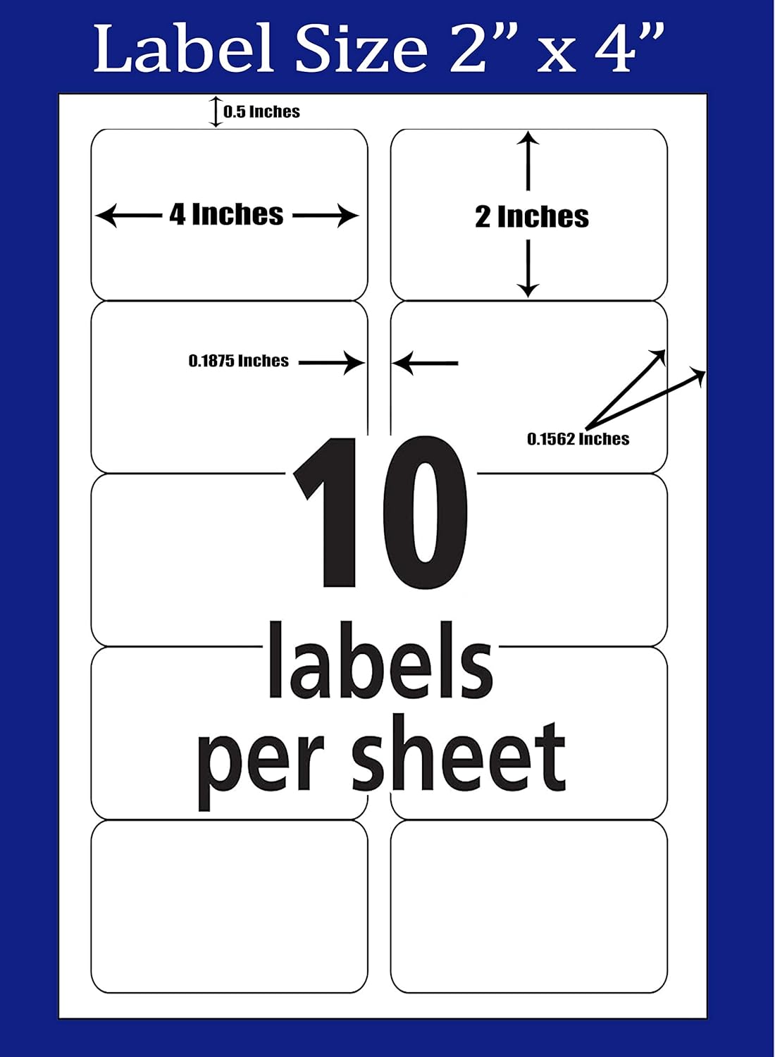 (250 Sheets) 10 up Shipping Address Labels 2x4 2500, Permanent Adhesive, Ultra White Peel Off Labels for Laser or Inkjet Printers
