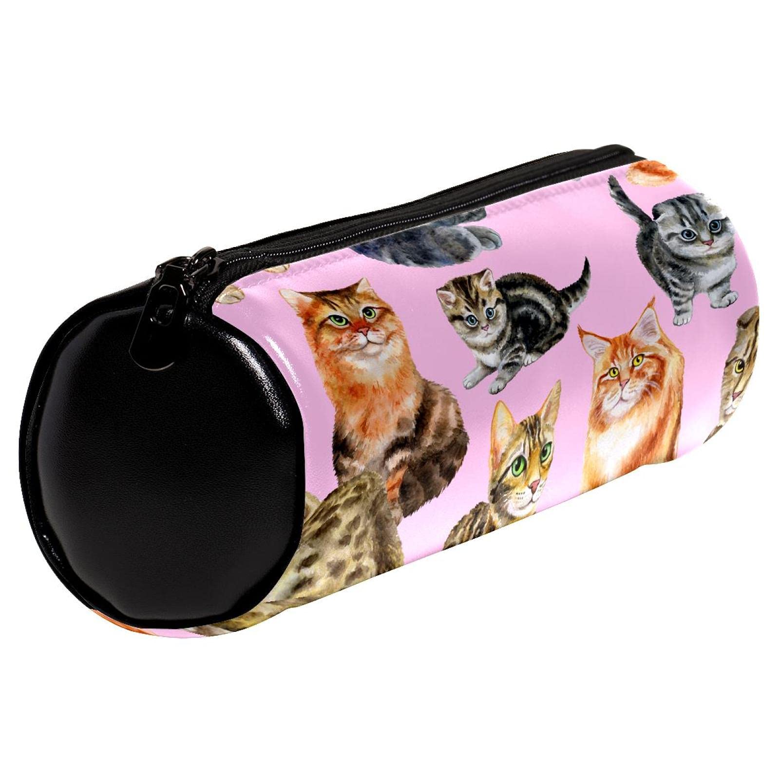 Divertente gatto disegna a mano modello matita caso cancelleria borsa titolare sacchetto di immagazzinaggio organizzatore sacchetto cosmetico per la scuola adolescente ragazze ragazzi uomini donne