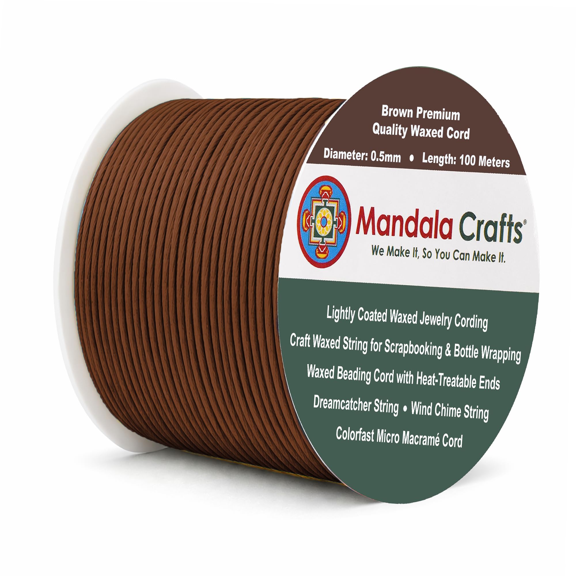 Amazon.com: Mandala Crafts 0.5mm Brown Cotton Waxed Cord for