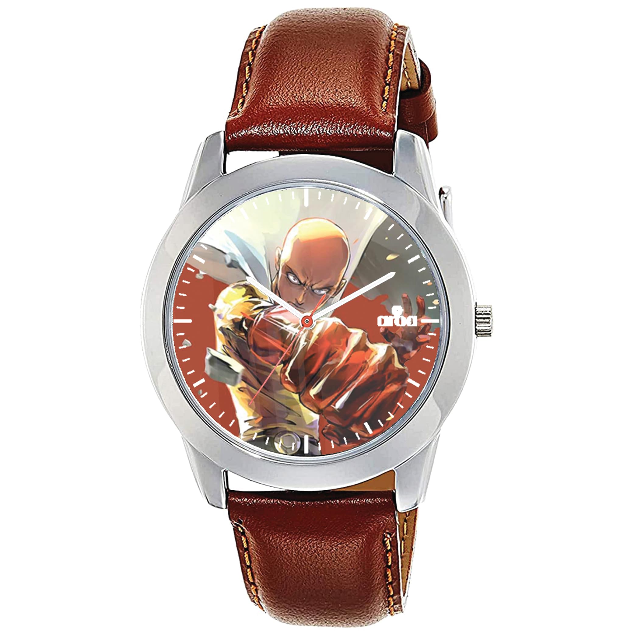 AROA Watch for Men with サイタマー One Punch Man Model :1267 in Steel Metal Type Brown Strap Analog Watch Red Dial for Men Stylish Watch for Boys (B0CRRVLQ94) Amazon Price History, Amazon Price Tracker