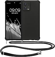 Vista 8 de kwmobile Funda cruzada compatible con Motorola Moto G72 - Funda de silicona TPU con correa - Negro
