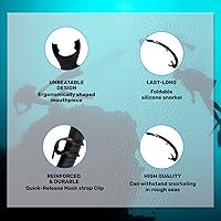 Vista 4 de H2Odyssey Pro Stash - Snorkel plegable con válvula de purga - Material de silicona sin equipo de buceo