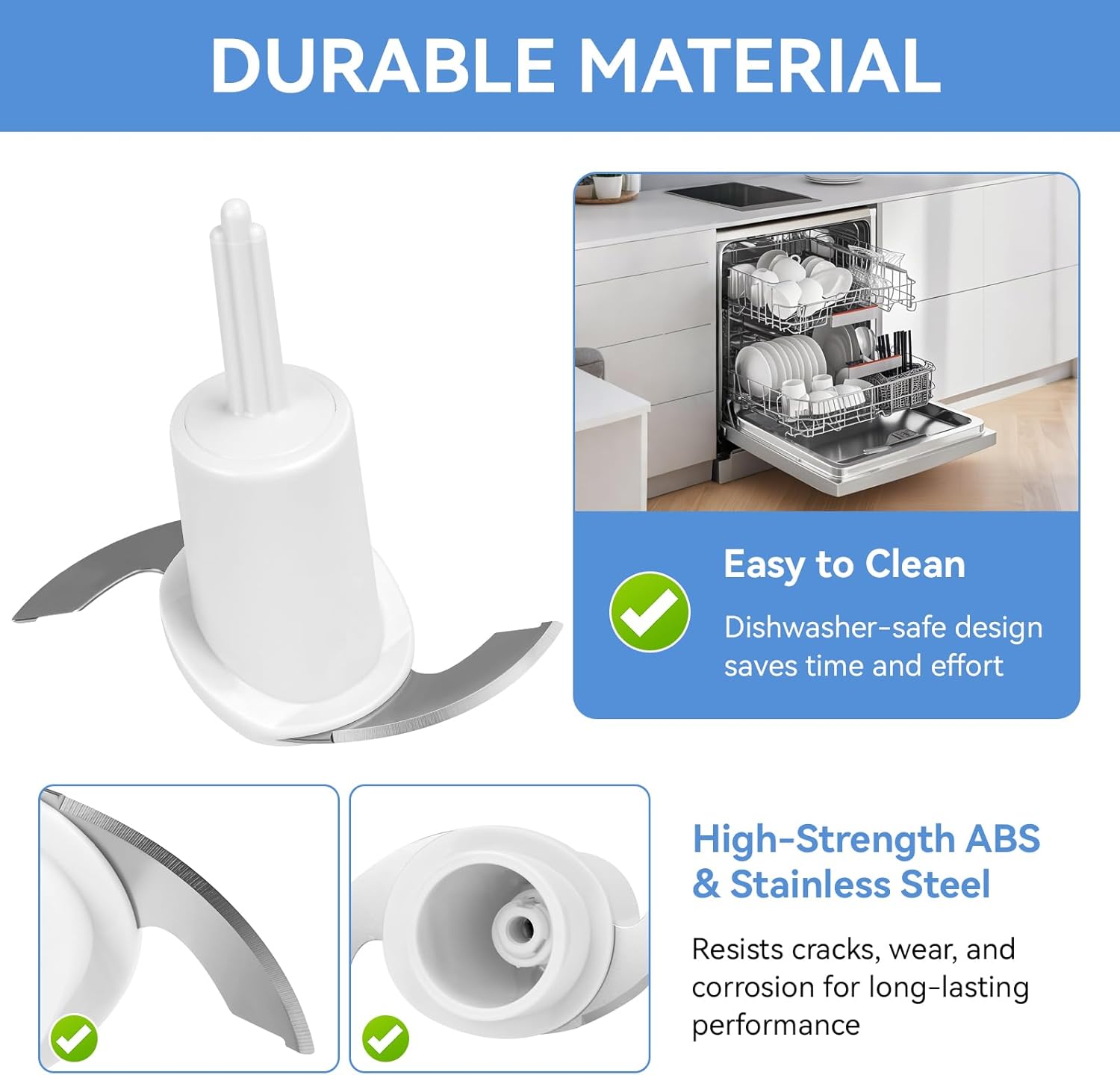 CH-4CB Chopping Blade for Cuisinart Blade Replacement Parts, Food Processor Blade Fits for Cuisinart 4 Cup Chopper/Grinder CH-4, CH-4BK & CH-4DC Only