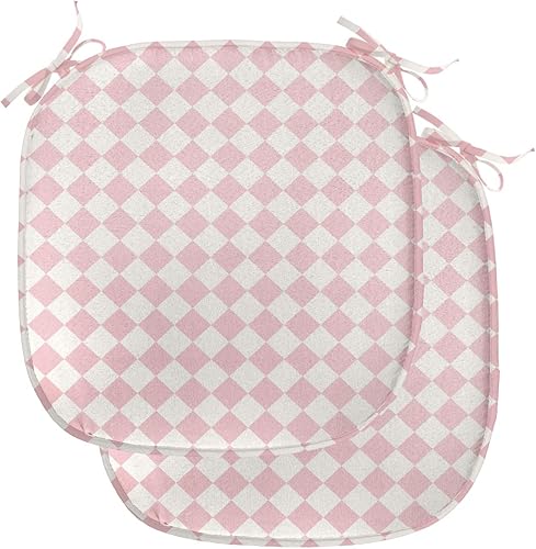 Vista 433 de Lunarable Orient - Cojín de asiento para silla, curlicues florales orientales con elementos artísticos venecianos, hojas de follaje, damasco a