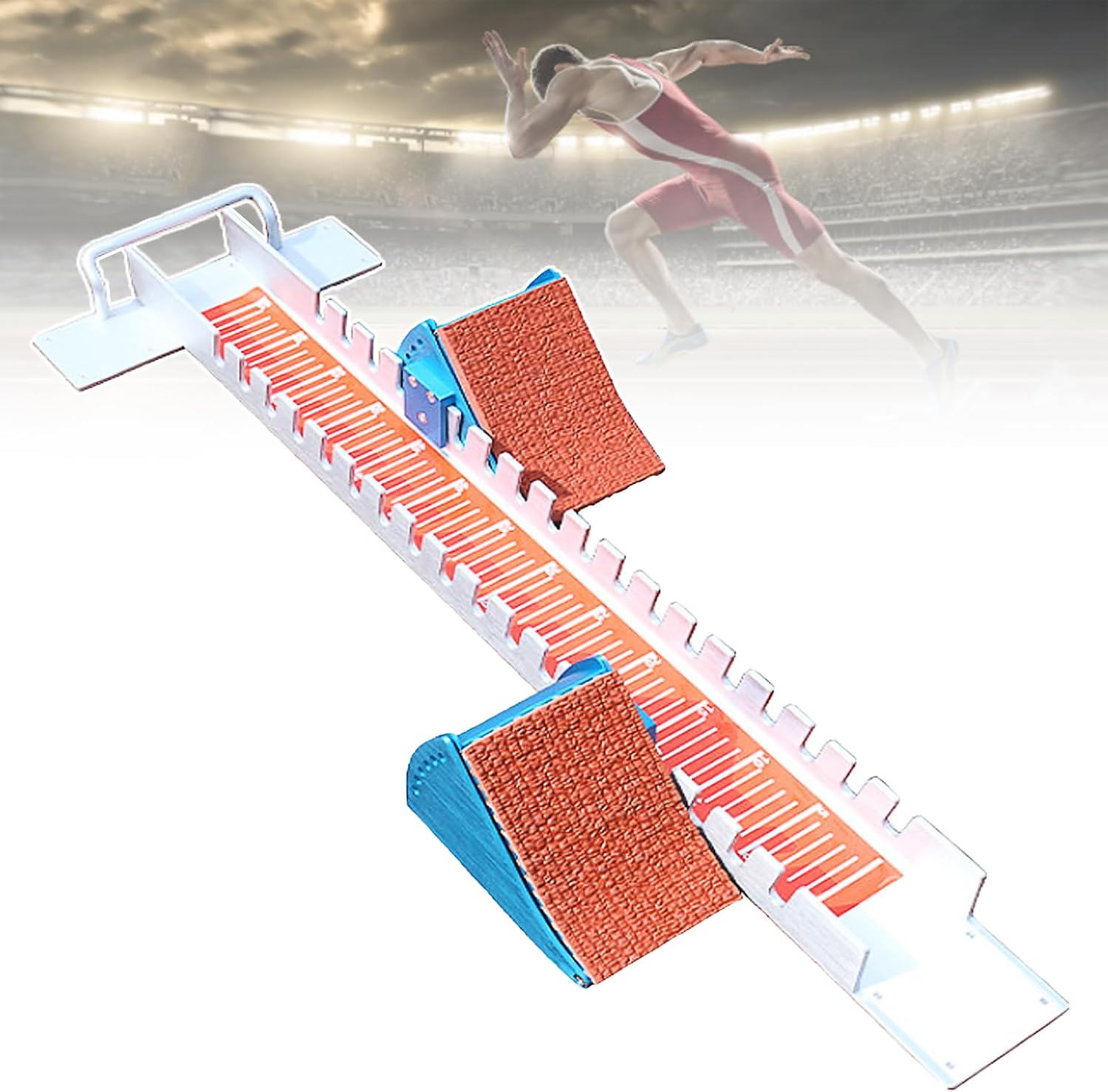 Aluminum Alloy Track and Field Starting Block, Multi-Angle Adjustable, Super Grip, Suitable for Rubber and Plastic Synthetic Tracks, Dedicated for Sprint Competitions,B+