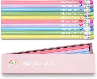 15pcs Personalized Pencils with Gift Box - Back to School Supplies for Kids - Custom Pencils Bulk with Name Text Logo - #2 Triangular lápices - Back to School Gifts for Students Teachers