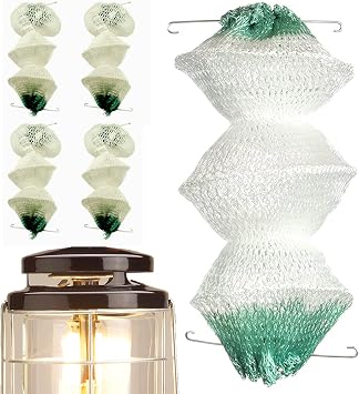 4 Pack Lantern Mantles for Coleman Gas Lamp - Compatible with 2000, 2500, 2555, 2600 Series | 3-Layer Accordion Shape with 2 Metal Clips | Long Lasting, Easy Installation