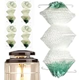 4 Pack Lantern Mantles for Coleman Gas Lamp - Compatible with 2000, 2500, 2555, 2600 Series | 3-Layer Accordion Shape with 2 Metal Clips | Long Lasting, Easy Installation