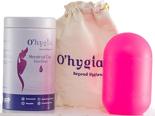O'HYGIA | Menstrual Cup And Capsule Sterilizer Combo | Medical Grade Silicone Cup | High Grade Silicone Sterilizer | Reusable Period Care Solution...