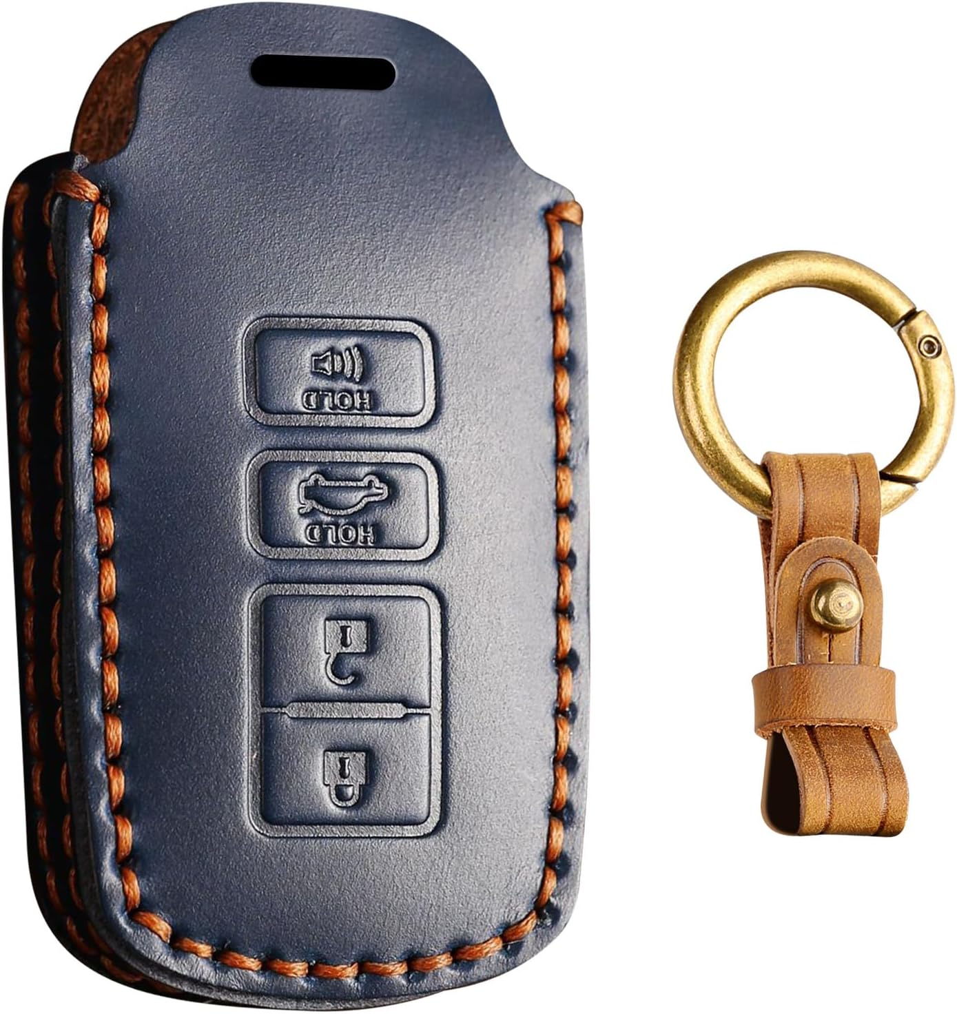 KUNIO Leather Car Key Cover Fit for Toyota Camry Avalon