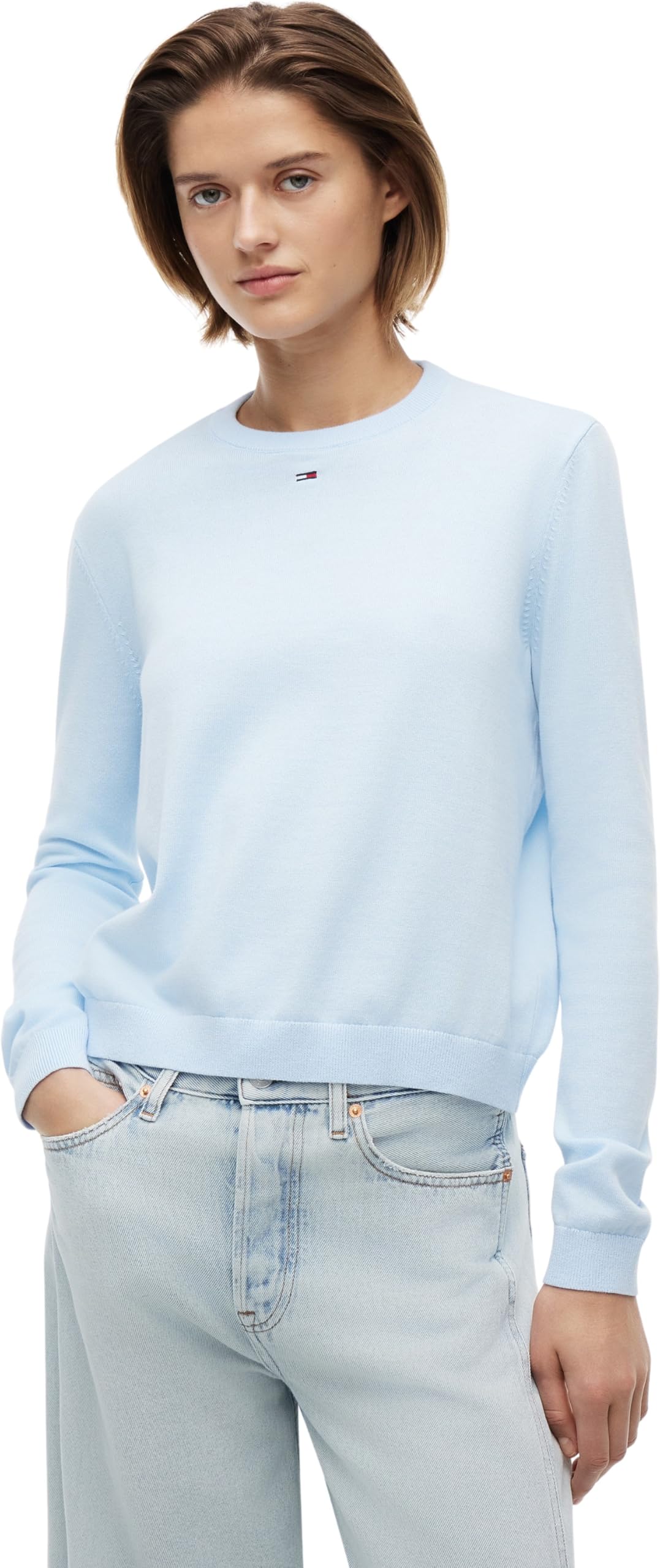 Tommy Jeans Jersey Mujer Essential Crew de lagodón