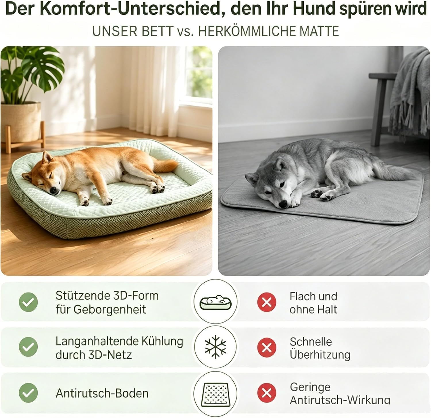 Kühlendes Hundebett, Kühle Kühlmatte Für Hunde & Katzen, 3D-Kühlbett Für Hunde，Grün：XL