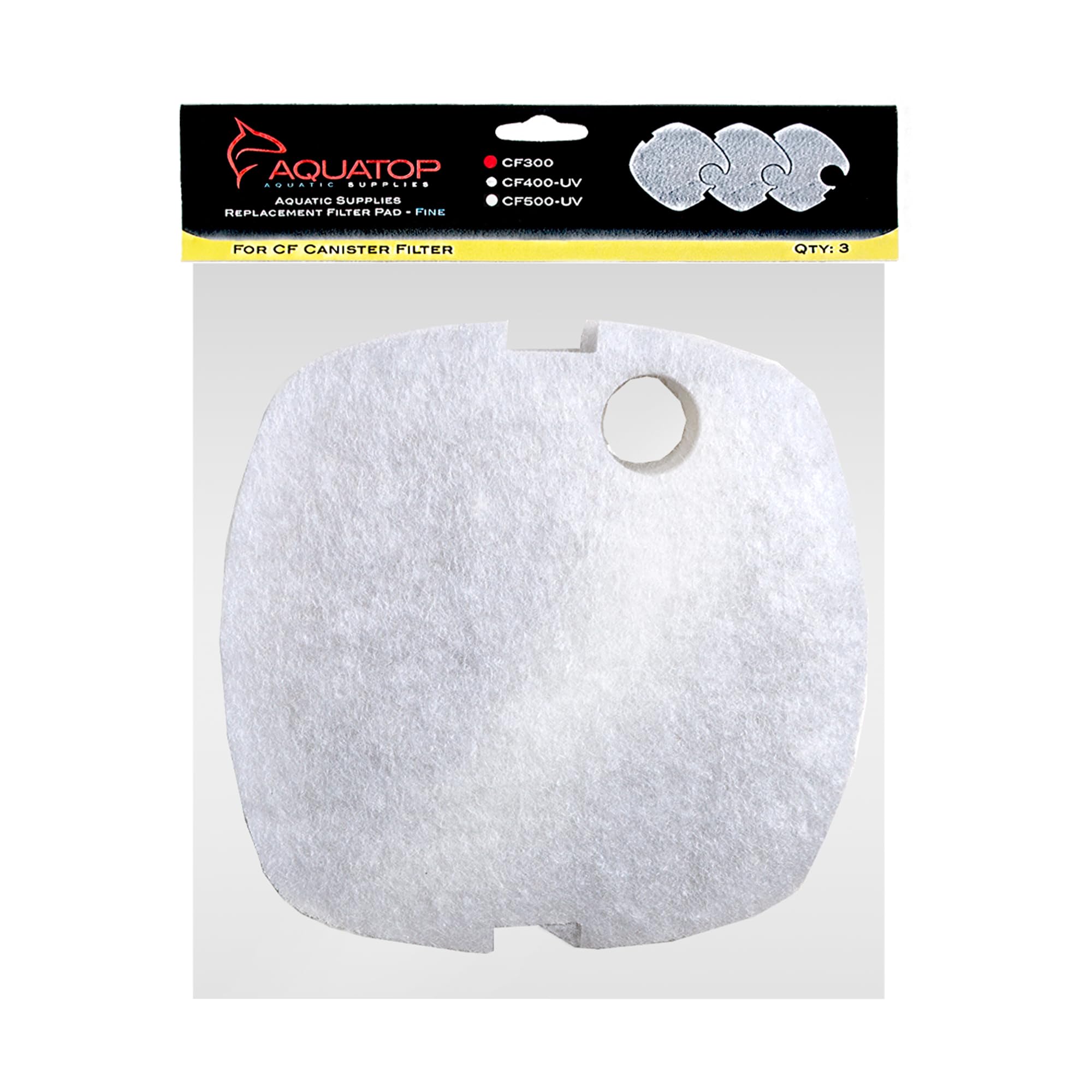 AQUATOP Replacement White Filter Pads, 3 Pack Fits CF300 Canister Filters