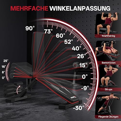 PASYOU Banc de Musculation Pliable, Charge 300kg, Banc de Fitness Réglable Multifonction pour Entraînement Corps Complet, Banc de Sport avec Poignées pour Maison et Salle de Sport (PA350) - 3