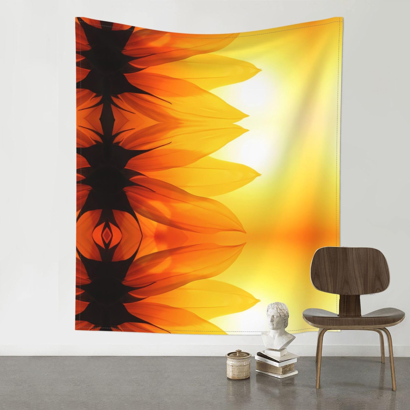 HJFCZH Sunflower and sunset Prints Wall Tapestry 60x51in – Boho Decor Throw for Bedroom, Dorm, Beach Cover & Picnic Blanket