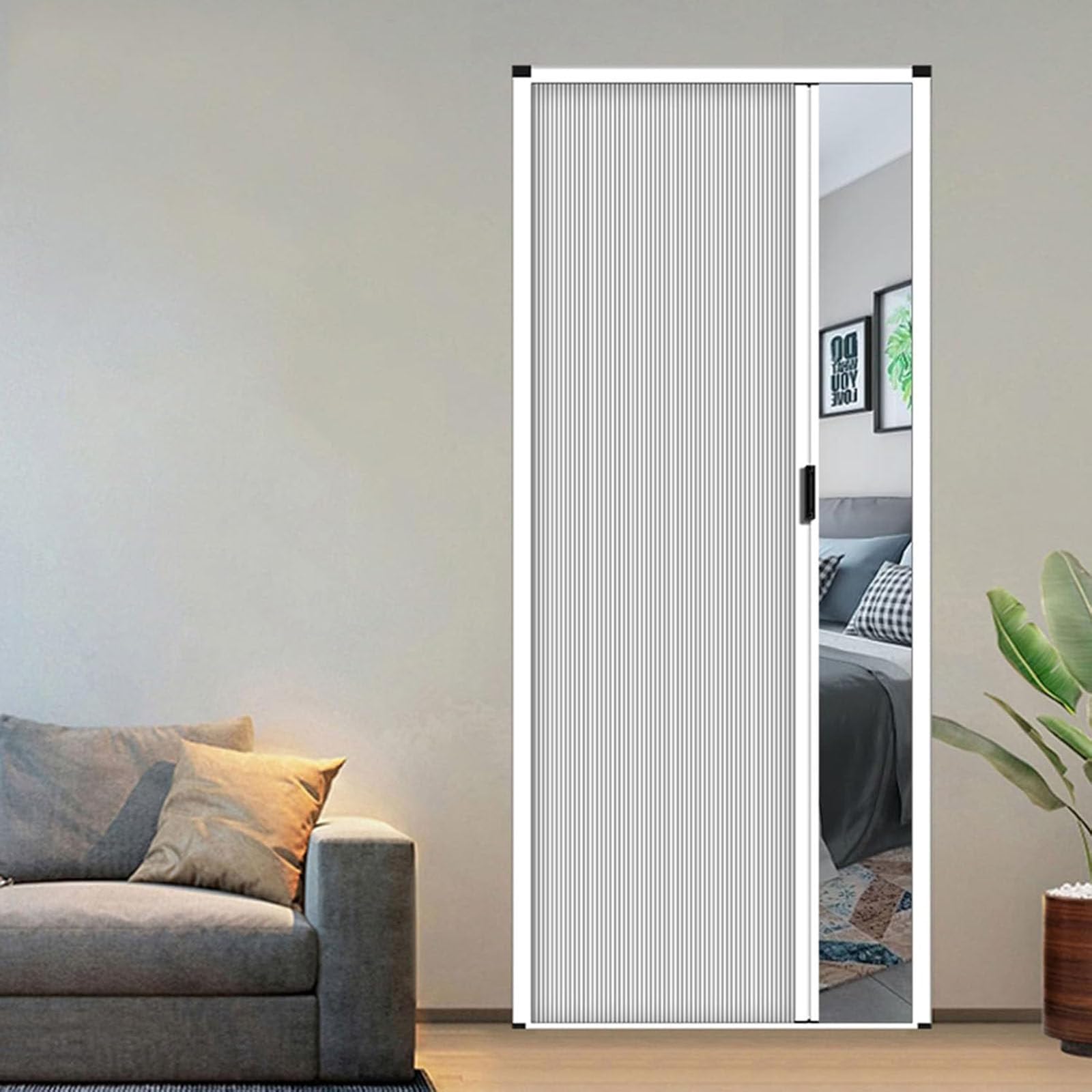 Porte a soffietto per porte, porta pieghevole invisibile a nido d'ape alta 203 cm per cucina, bagno, dispensa, kit porta divisoria,28x80in(71x203cm)