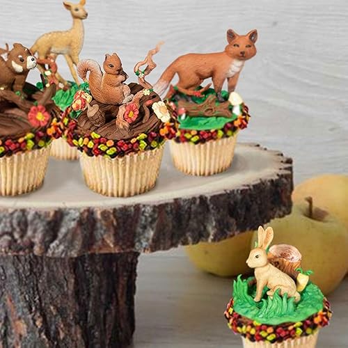 Miniatura 4 de Moldes de silicona de animales Fox Squirrel Rubbit Woodland Animal Pine Cono Molde para decoración de pasteles Decoración de cupcakes Candy