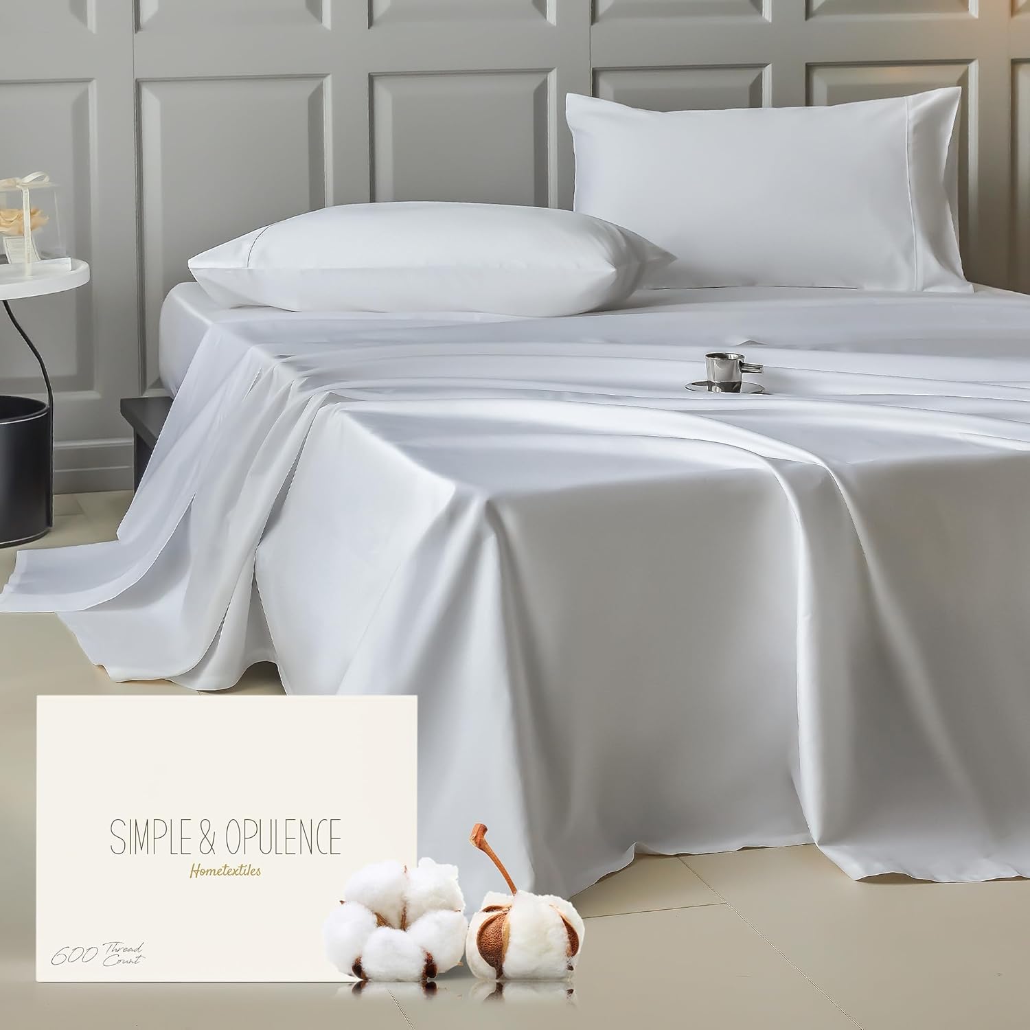 Simple&Opulence 100 Pima Cotton Sheet Set 600 Thread Count