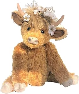Scottish Cow Plush, Stuffed Animal Realistic Cow Toys Realistic Soft Stuffed Stuffed Animal Toy,Soft Farm Plushie (Brown)