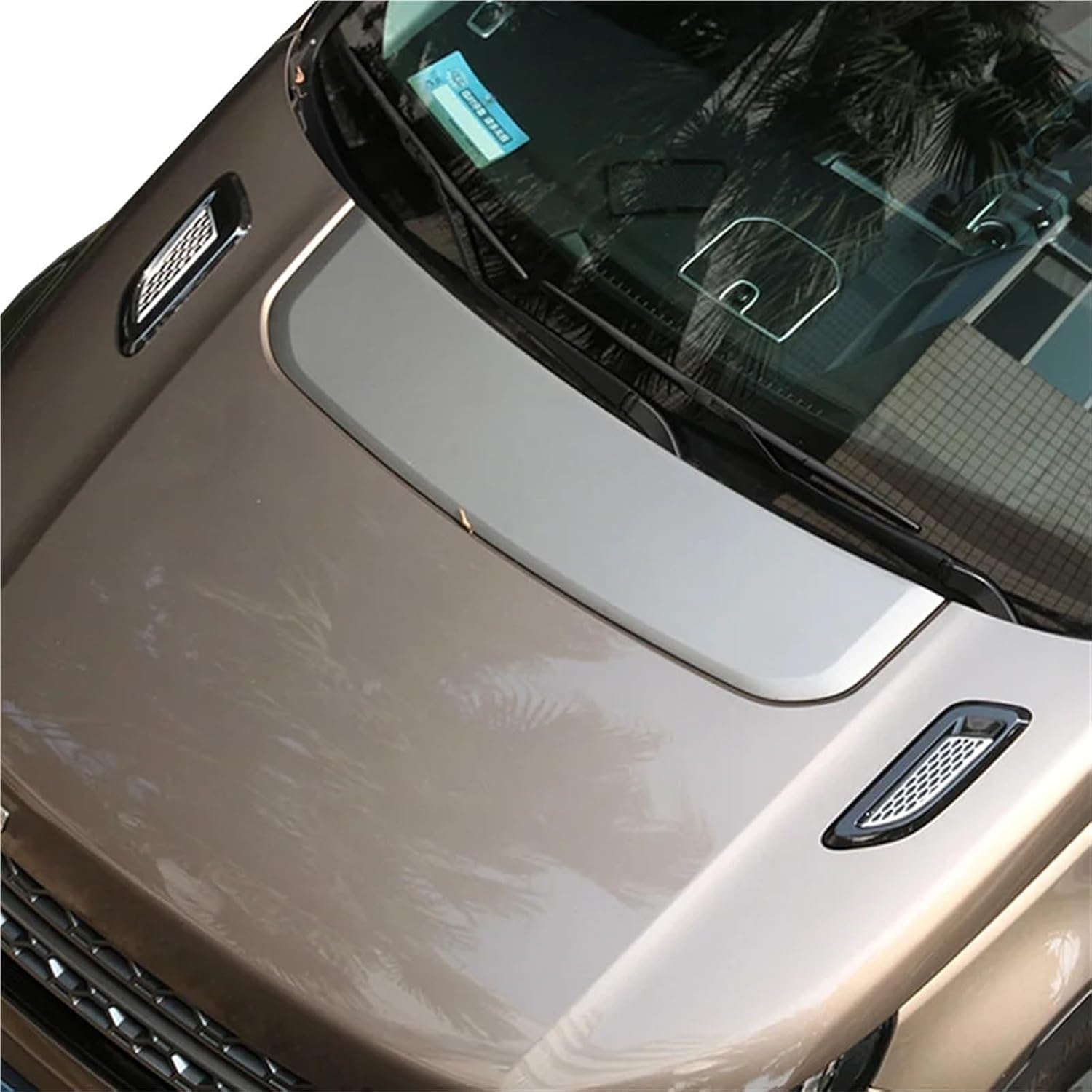 Universal Car Hood Scoop Decoration Cover Fit for Kia Rio 4 Hyundai Creta Prado 120 150 Chevrolet Cobalt Fj Cruiser Jeep Wrangler(Black and Silver)