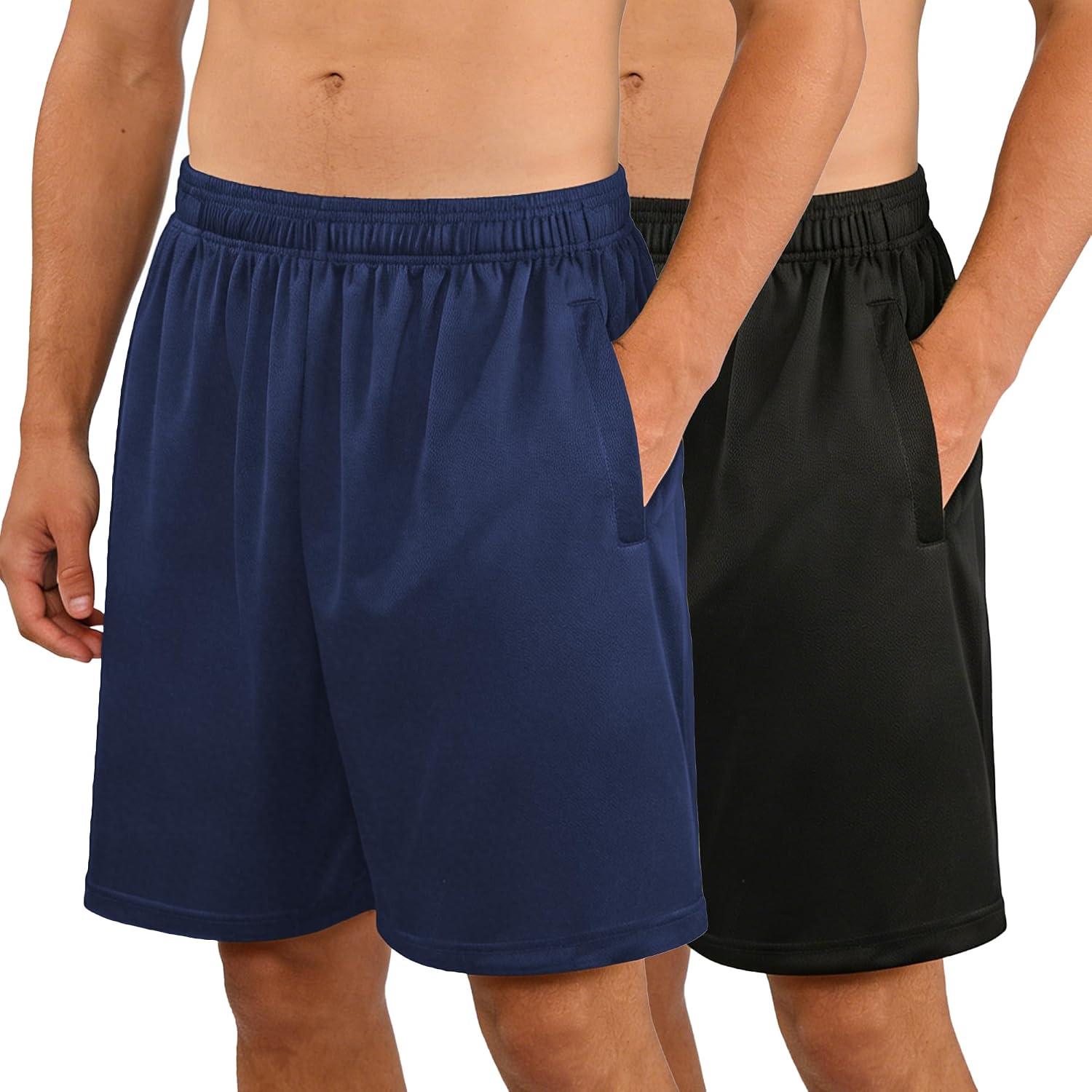 HQUEC Men's Athletic Running Mesh Shorts Lightweight Quick Dry Workout Shorts Gym Basketball Activewear