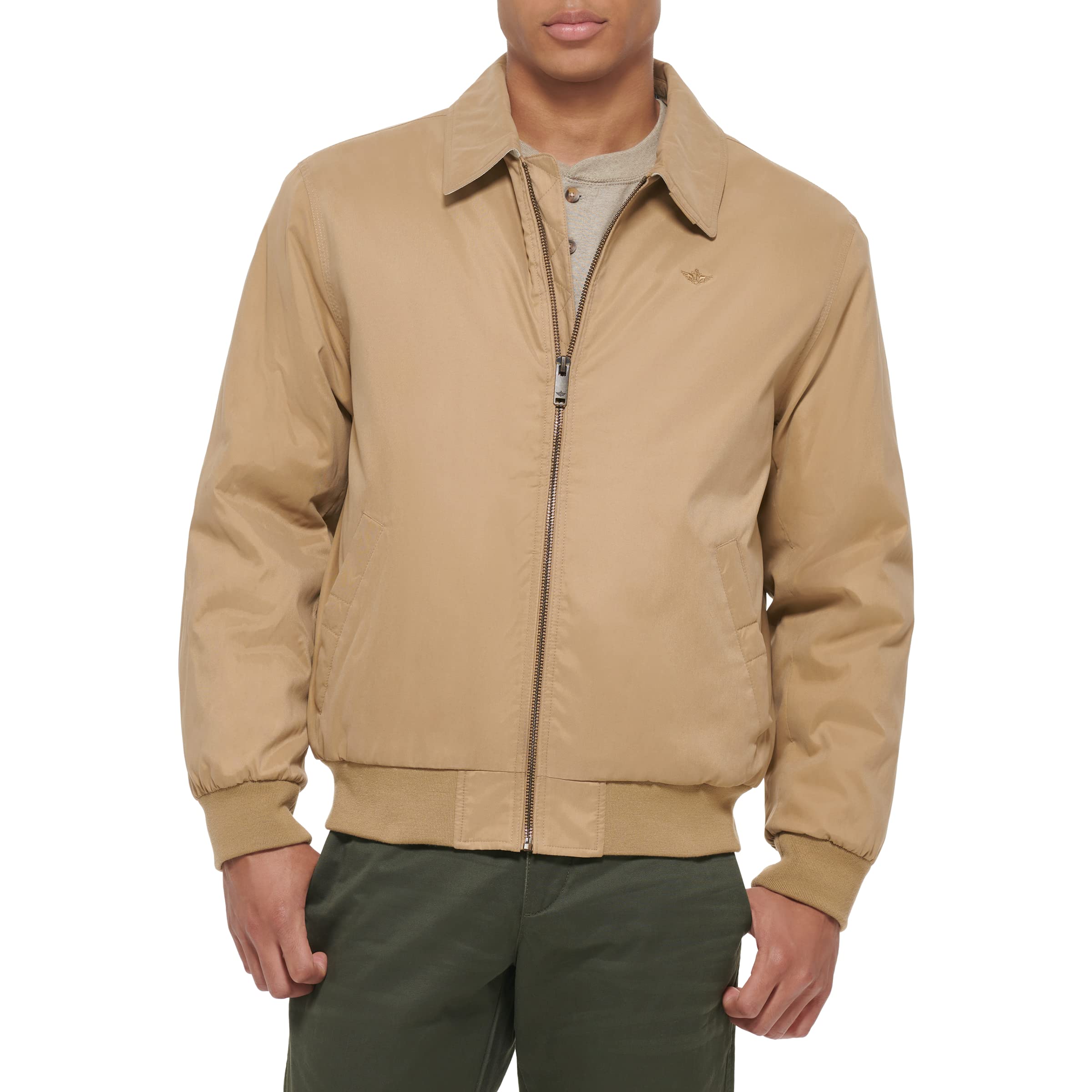 DOCKERS Men's Micro Twill Golf Bomber Jacket Coat