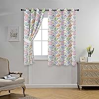 Vista 2 de Blackout Curtains 2 Panel Colorful Grommet Short Blackout Door Curtain Cortinas para Ventanas De Cuarto 110Inch Width by 96Inch Length,2 Panels