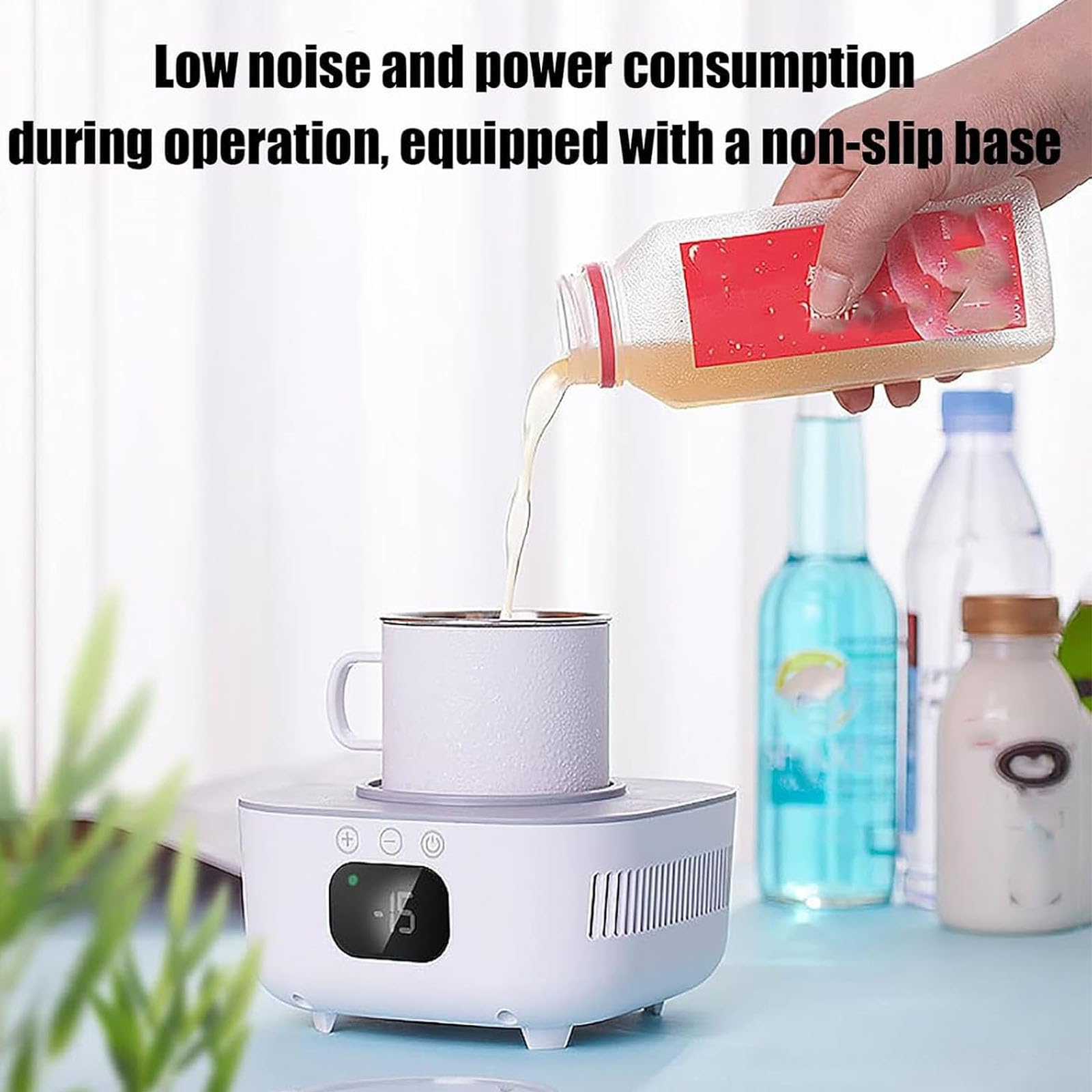 Tazza portatile riscaldante e rinfrescante da 50W,refrigeratore per bevande | Tazza Intelligente Refrigerata, Uso Doppio Caldo / Freddo, Temperatura -15°C - 80°C, Materiale Acciaio Inox 304