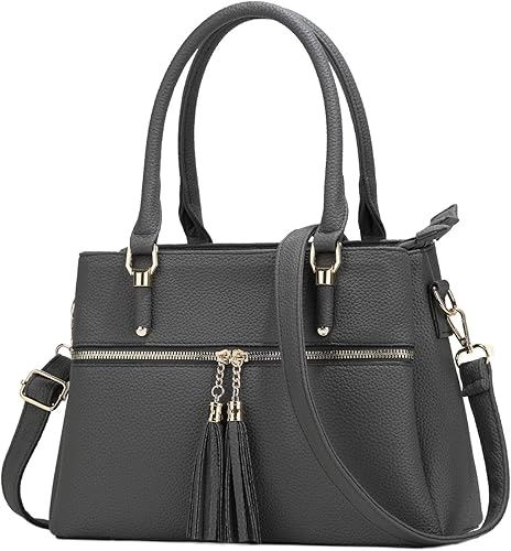 Miniatura 19 de KKXIU Bolsos tipo satchel para mujer con asa, bolsos de hombro y carteras con bolsillos y cremallera, bolsos cruzados de cuero