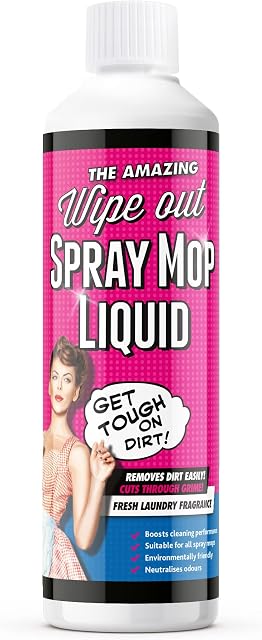 Wipeout - Spray Mop Liquid Detergent Refill Solution - Ready To Use Floor Cleaner | Fresh Laundry Fragrance 500ml, Clear