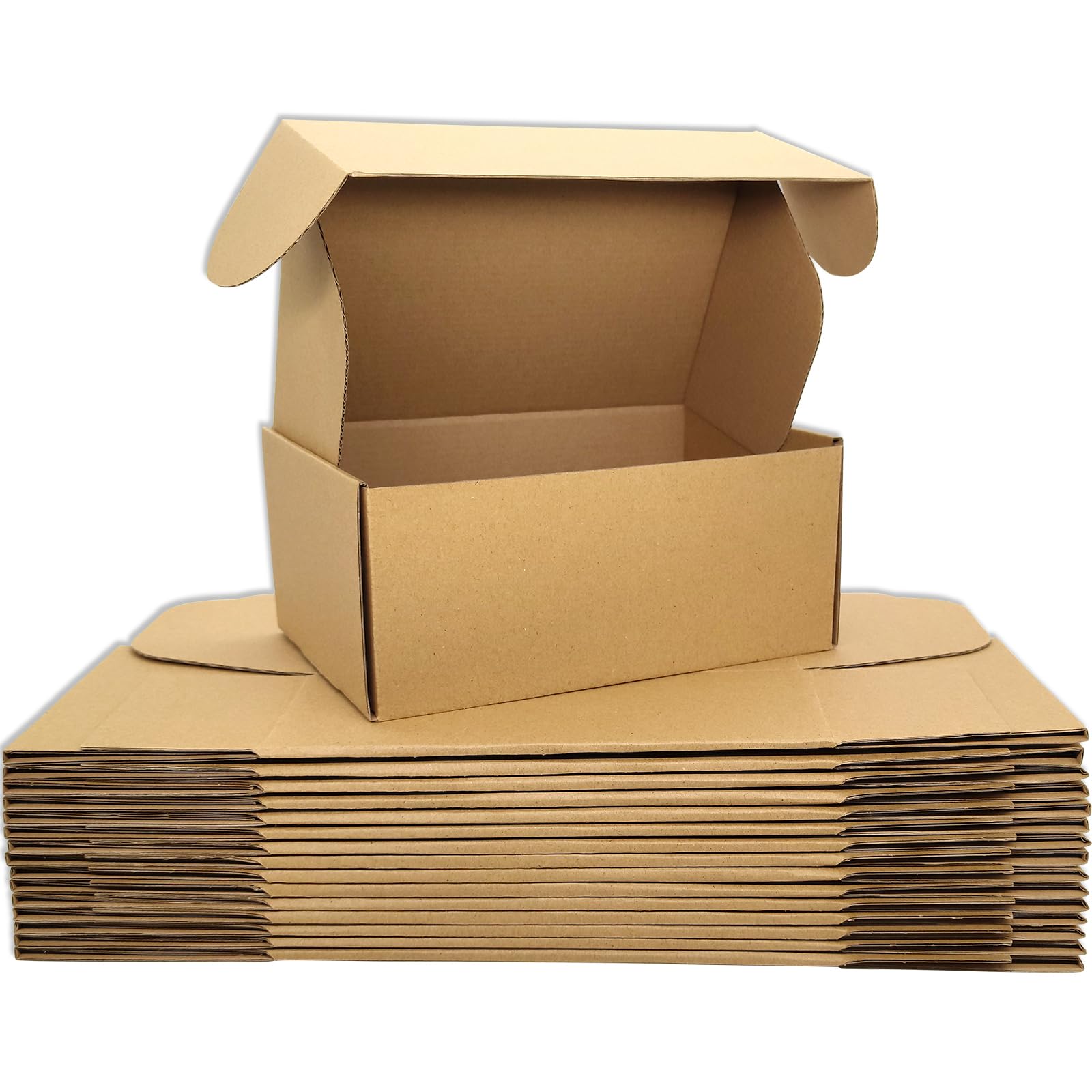 Lmuze 9x6x3 Shipping Boxes Set of 25, Brown Mailer Corrugated Cardboard Box