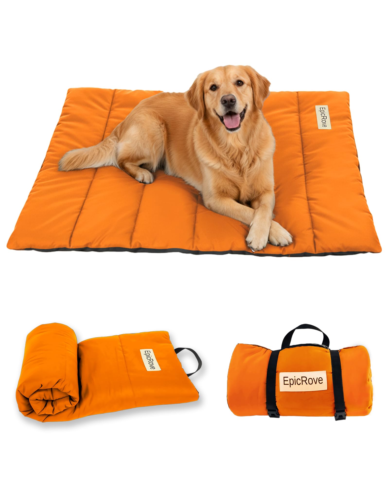 EpicRove Dog Blanket for Travelling Waterproof - Non-Slip Dog Mat 110 x 68 cm, Washable Dog Bed - Outdoor, Travel & Car Boot Comfort Cushion for Dogs & Cats (Orange)