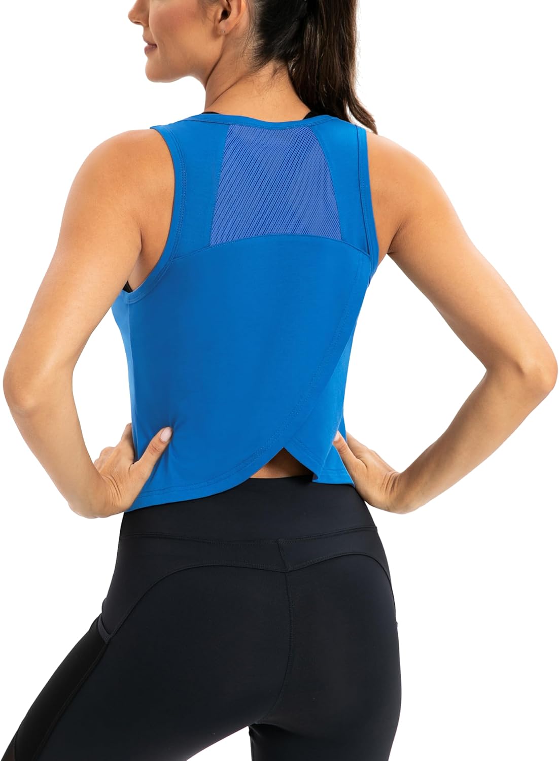 ICTIVE Workout Crop Tops for Women Yoga Cross Sleeveless Gym Mesh Back Running Tank Muscle Shirts