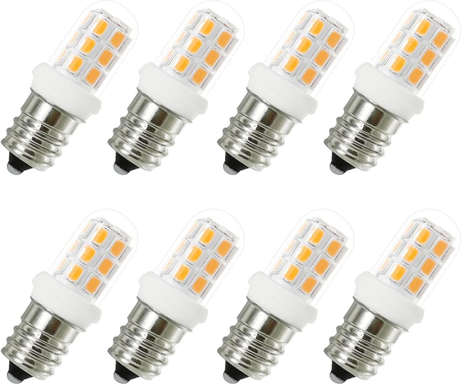 Salt Lmp Bulbs 15W E12 C7 Led Replacement Christmas Light Bulbs - Candelabra Base for Night Light Bulbs, Warm White 3000K, Non-Dimmable, 8 of Pack