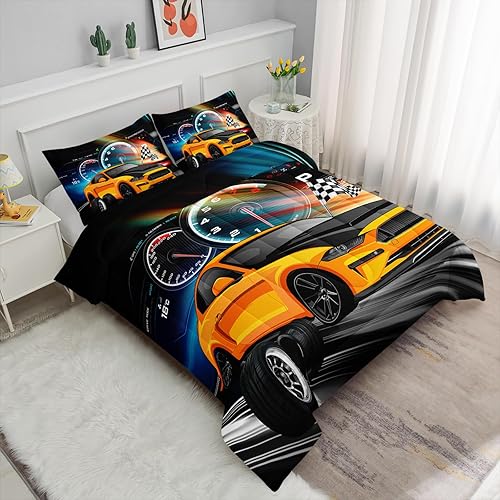 Vista 309 de Axolotl Kid Comforter Set Twin Size,Racing Car Bedding Set for Boys Girls Teen Kids Children Racing Gifts,Race Cars Quilt Bed Set with 1 Comforter 2