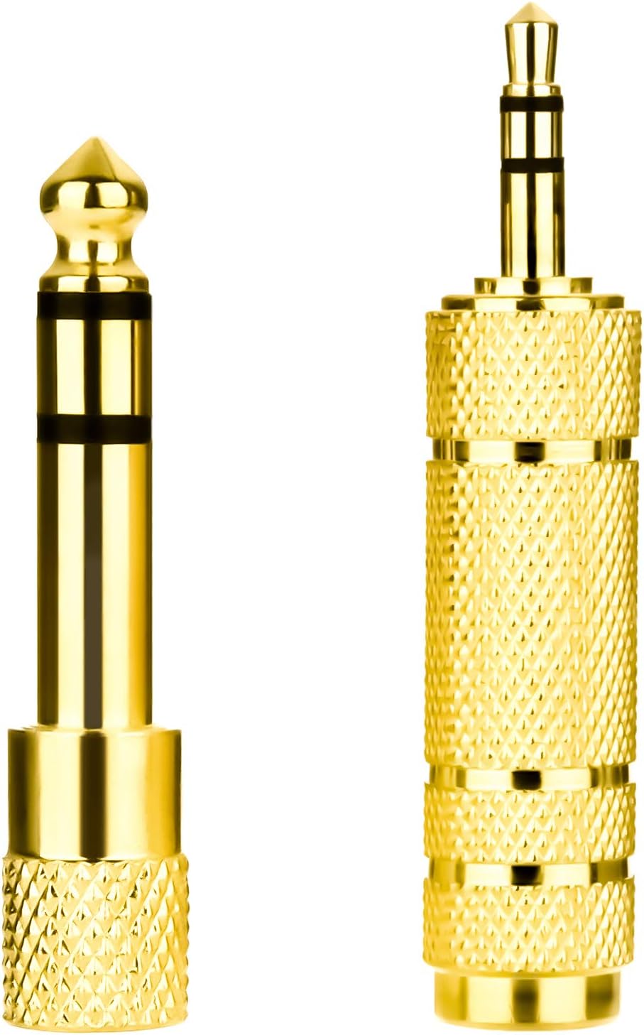 6.35mm to 3.5mm Adapter, Gold Plated Quality Stereo Headphone Adaptors, 1/8 inch 1/4 inch Audio Plugs Female Amp Guitar Adapter (2 Packs)