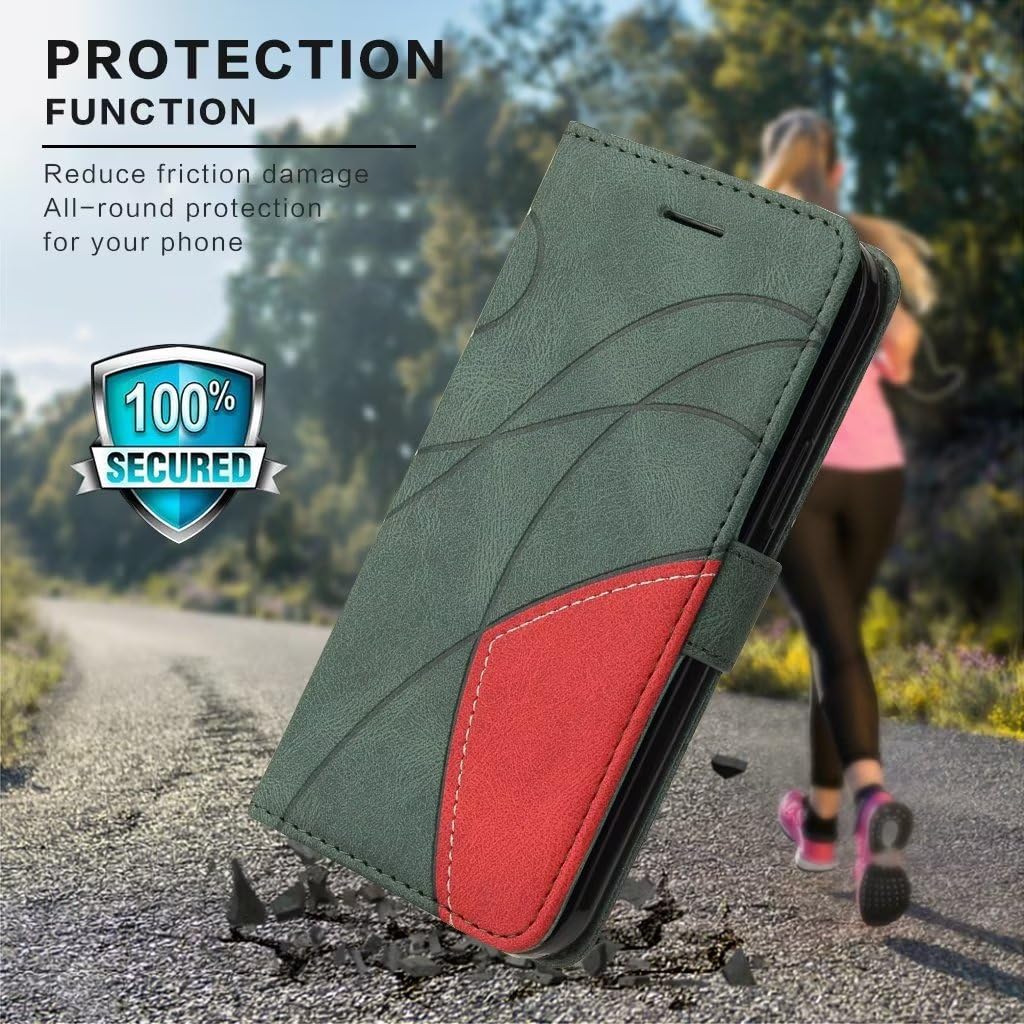 Saturcase Custodia Per Huawei P20 Pro In Pelle PU Verde, Con Chiusura Magnetica, Portafoglio E Supporto, Cover In Silicone TPU - 5