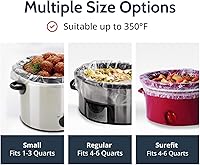 Vista 5 de PanSaver Revestimientos para olla de cocción lenta – Forros desechables para limpieza instantánea sin fregar – Se adapta a 3-6 cuartos de galón, 4