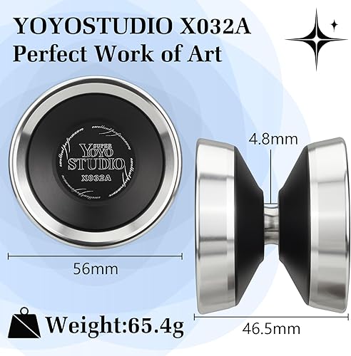 Miniatura 3 de YOYOSTUDIO Yoyo Yoyos profesionales bimetálicos con doble anillo de aleación de aluminio, trucos profesionales yoyos para adultos, yoyo bimetálico
