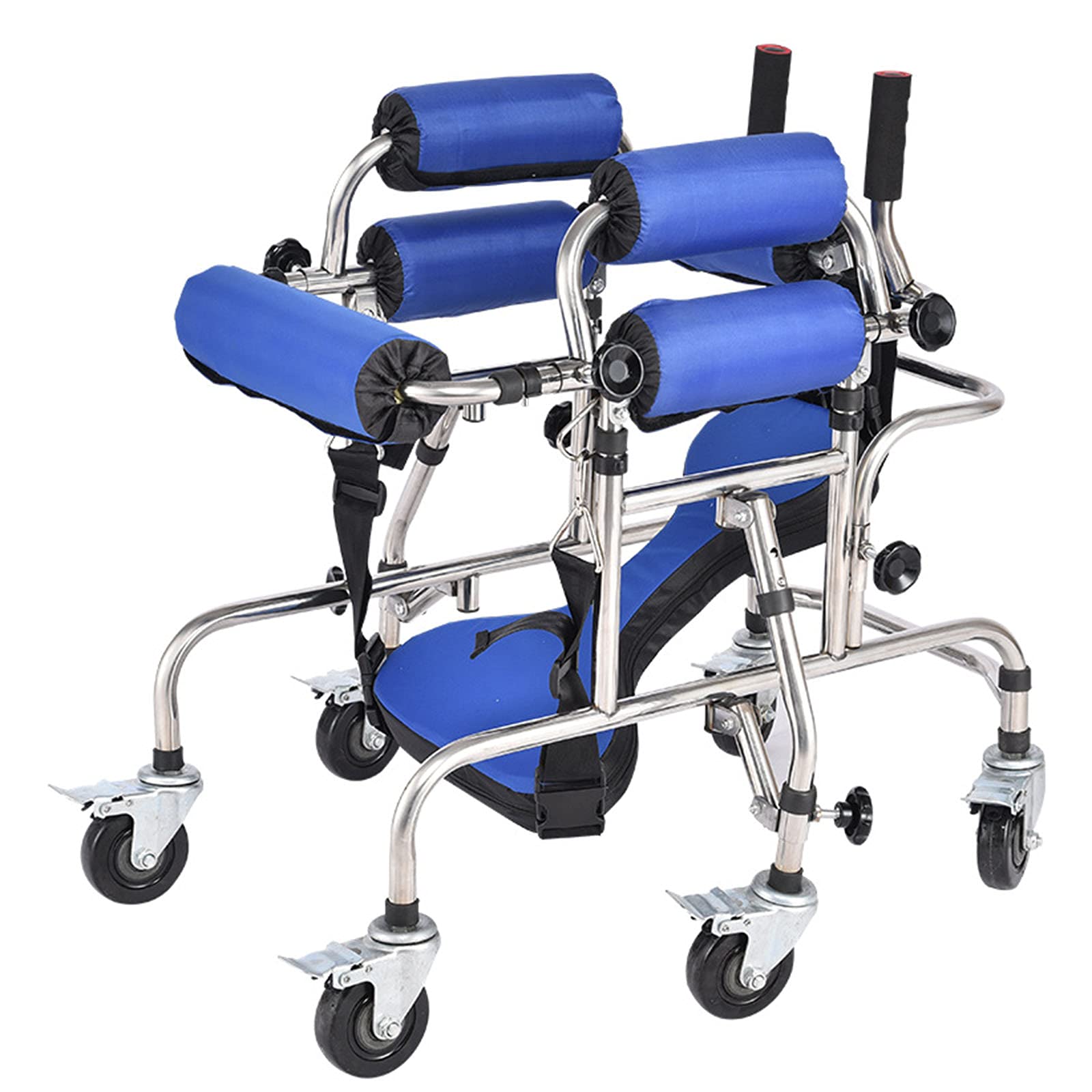 Andador para niños con ayuda para caminar, con asientos, parálisis cerebral infantil, entrenamientos de rehabilitación para discapacitados debajo de las axilas dobles, A (B)