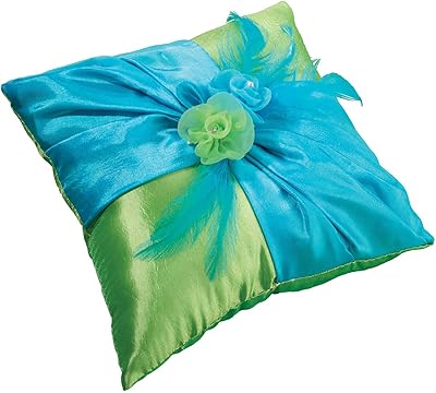 Lillian Rose Blue Green Fancy Wedding Ring Pillow