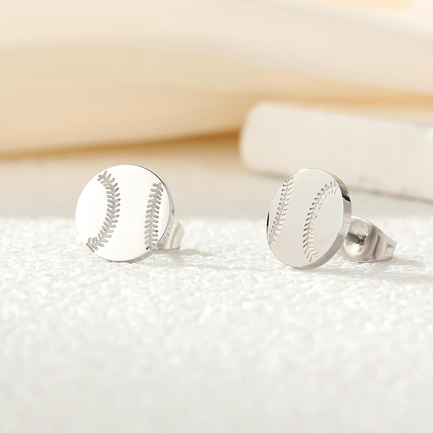 Stainless steel Soccer Ball/Football/Baseball/Basketball Earrings Game Day Studs Sports Gift College Sports Earrings - Image 2