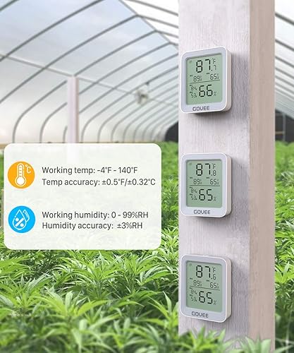 Miniatura 3 de Govee Higrómetro digital Bluetooth para interiores, medidor de humedad y temperatura de la habitación con monitoreo remoto de aplicaciones, pantalla