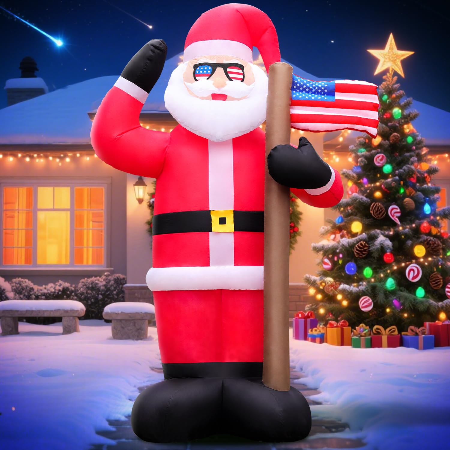 Snapklik.com : DomKom 8FT Christmas Patriotic Inflatable Outdoor ...