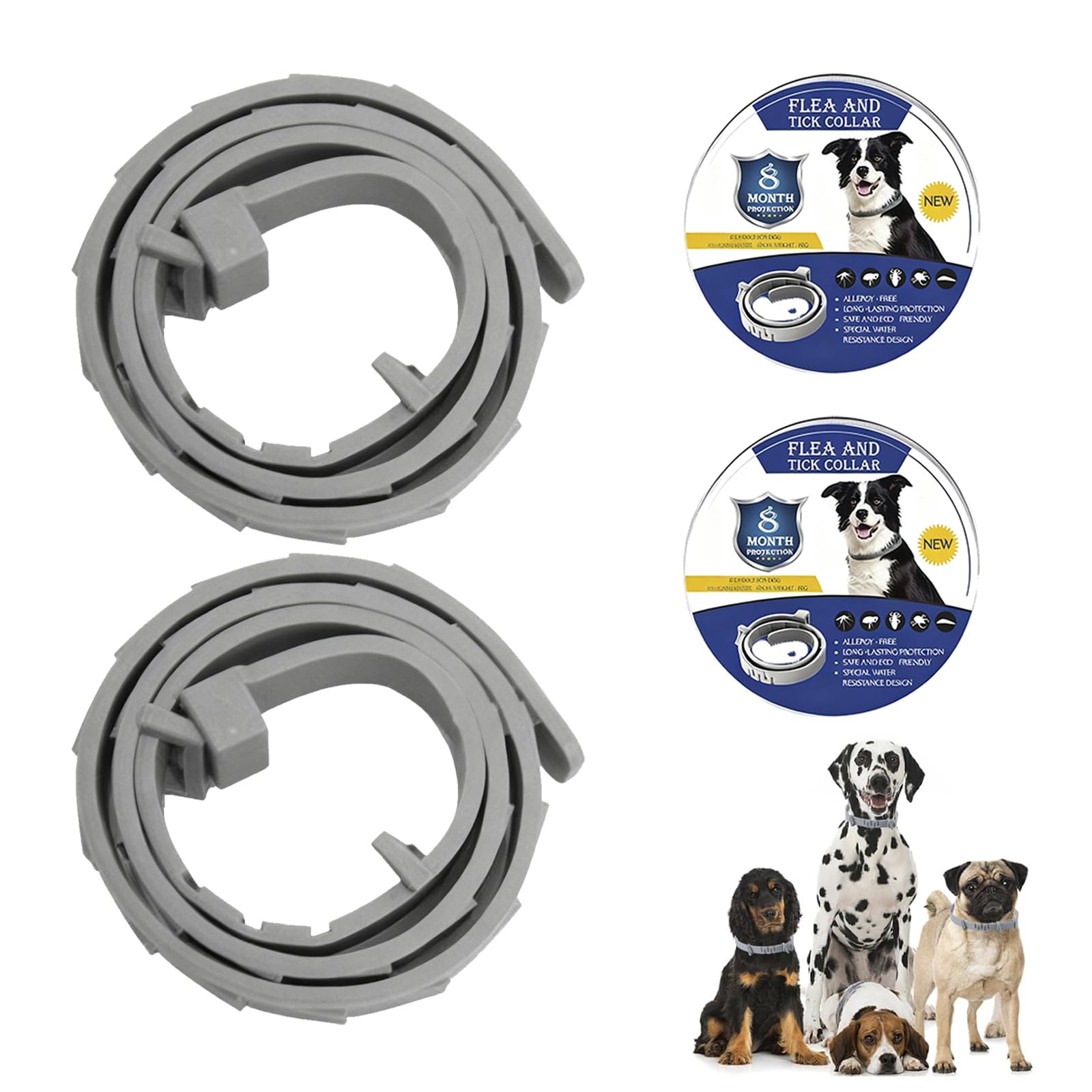 2Pack Dog Insect Repellent Collars, Natural Essential Oil Adjustable Collar
