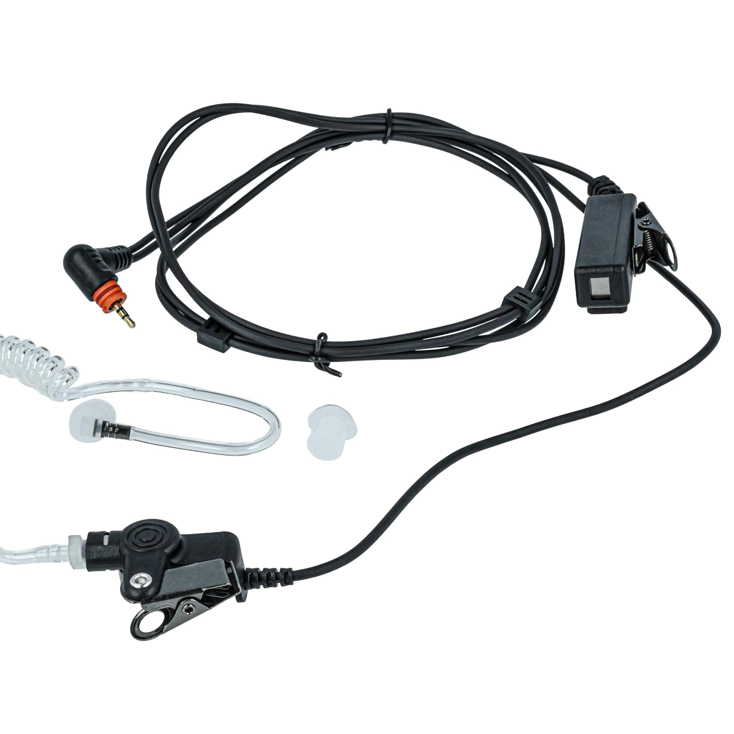vhbw Zestaw słuchawkowy kompatybilny z Motorola SL7550, SL1K, SL4010, SL1600, SL4000, SL7500, SL1M krótkofalówka - przezroczysty, czarny