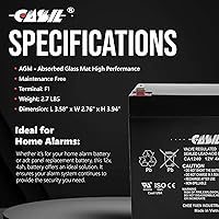 Vista 7 de Casil CA-1240 12V 4AH Batería de plomo sellada recargable (CA1240)