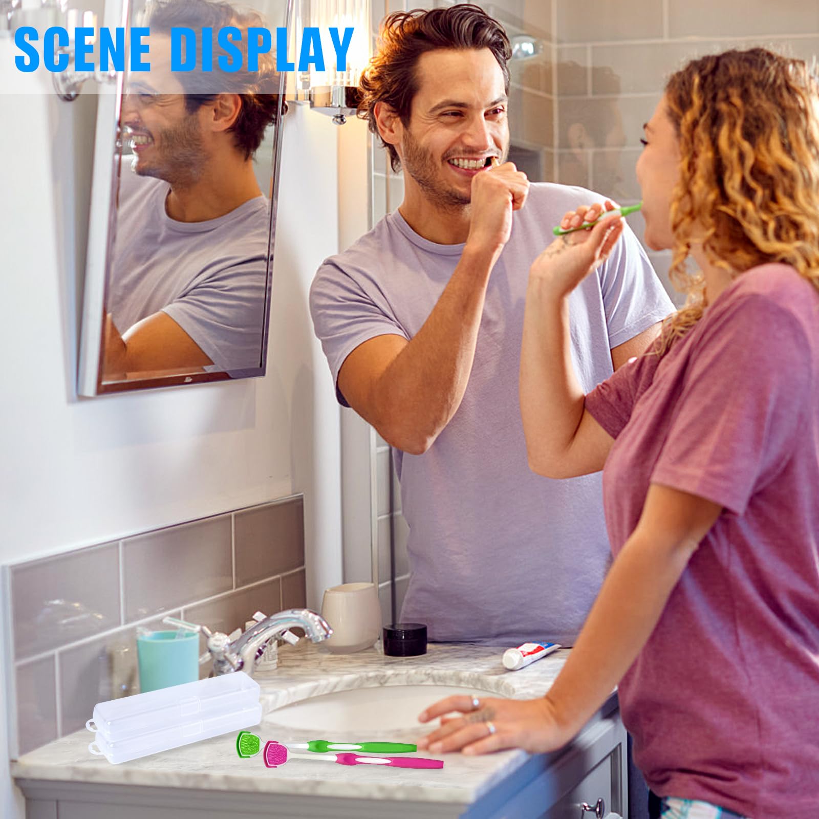 Estuche para raspador de lengua, soporte para raspador de lengua, funda para raspador de lengua, funda de viaje para raspador de lengua, funda transparente para limpiador de lengua