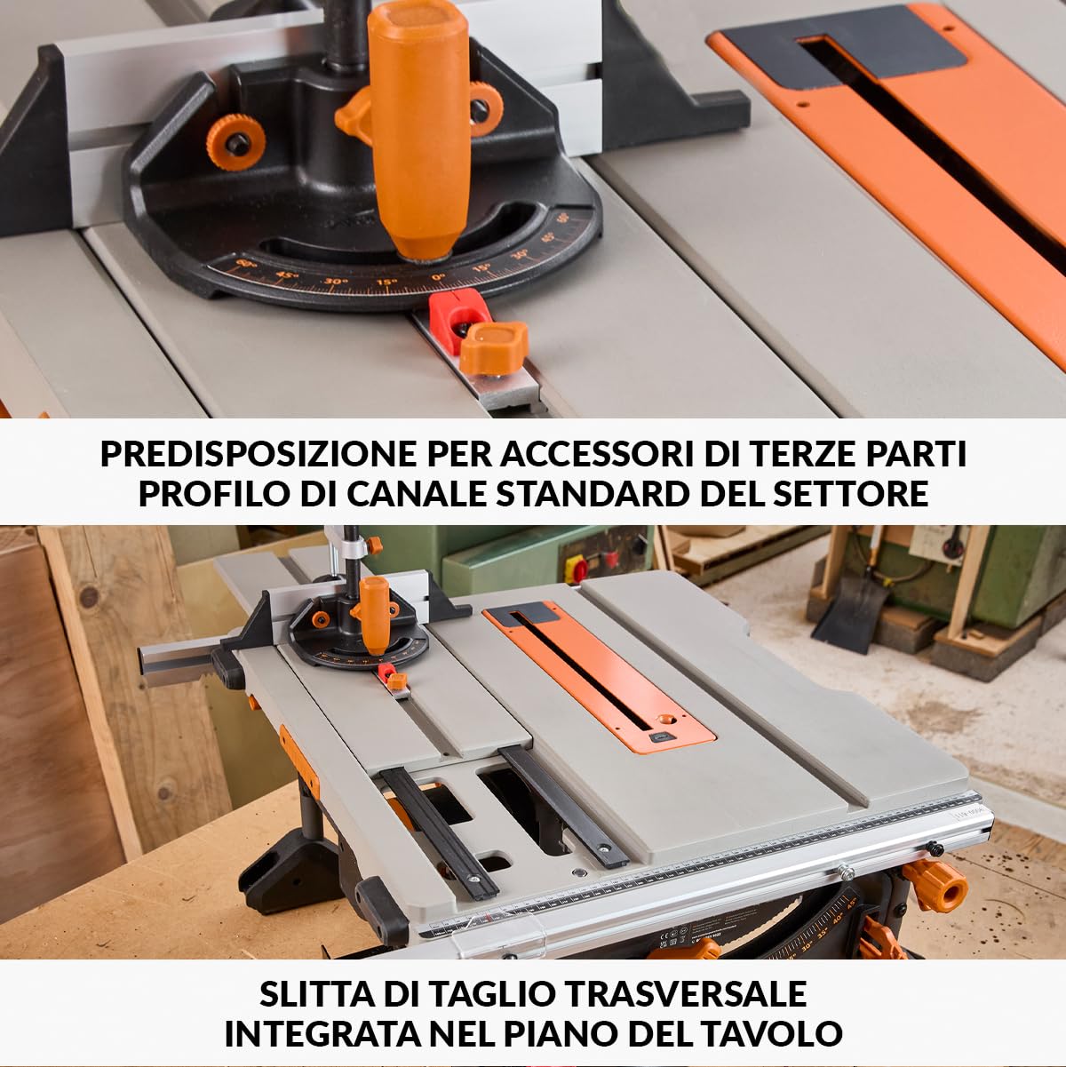 Evolution Power Tools R255TBL+ Sega Da Banco (La Prossima Generazione Rage 5-S) Lama Da Taglio Multimateriale Inclusa Taglia Legno Metallo Plastica, Smusso A 45°, Angolo Obliquo +/- 60°, 1800w